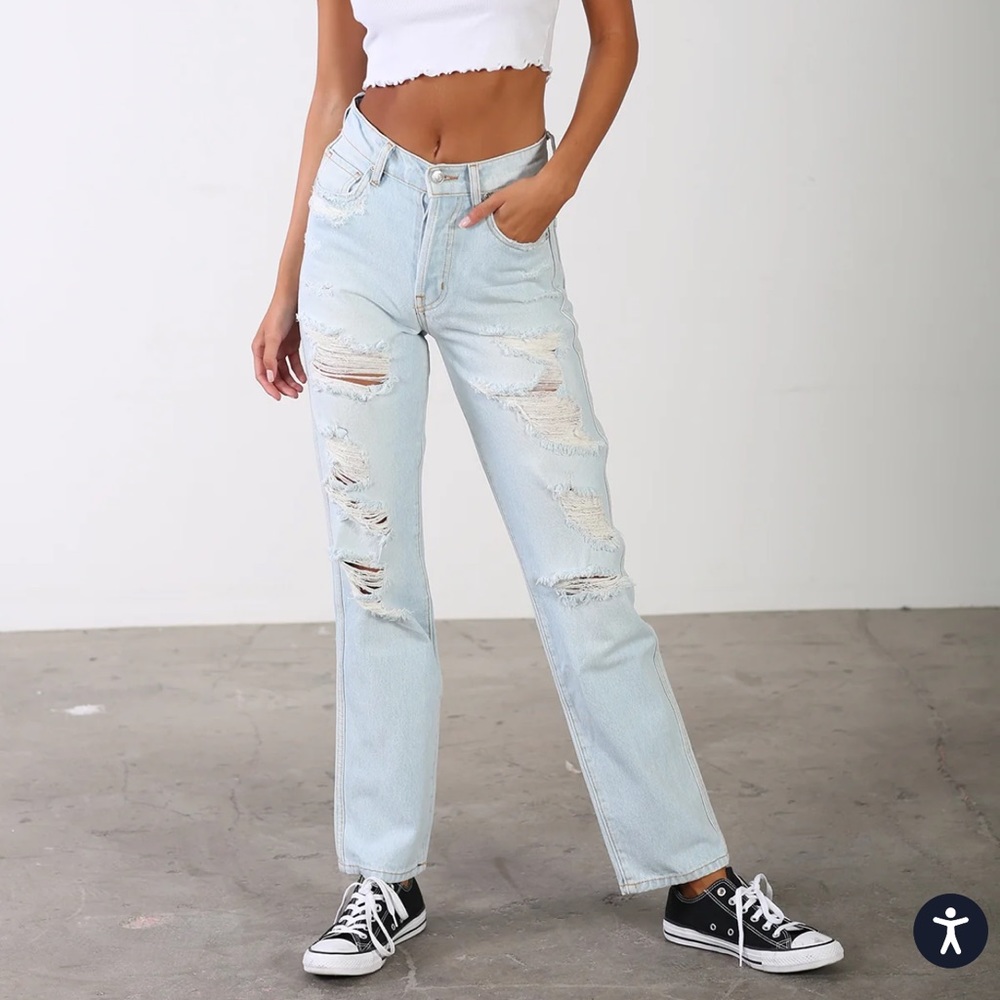Revive It’s Complicated Distress Straight Jeans Size 26